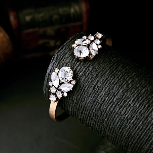 Crystal and Gold Cuff Bracelet - Picture 2 of 5